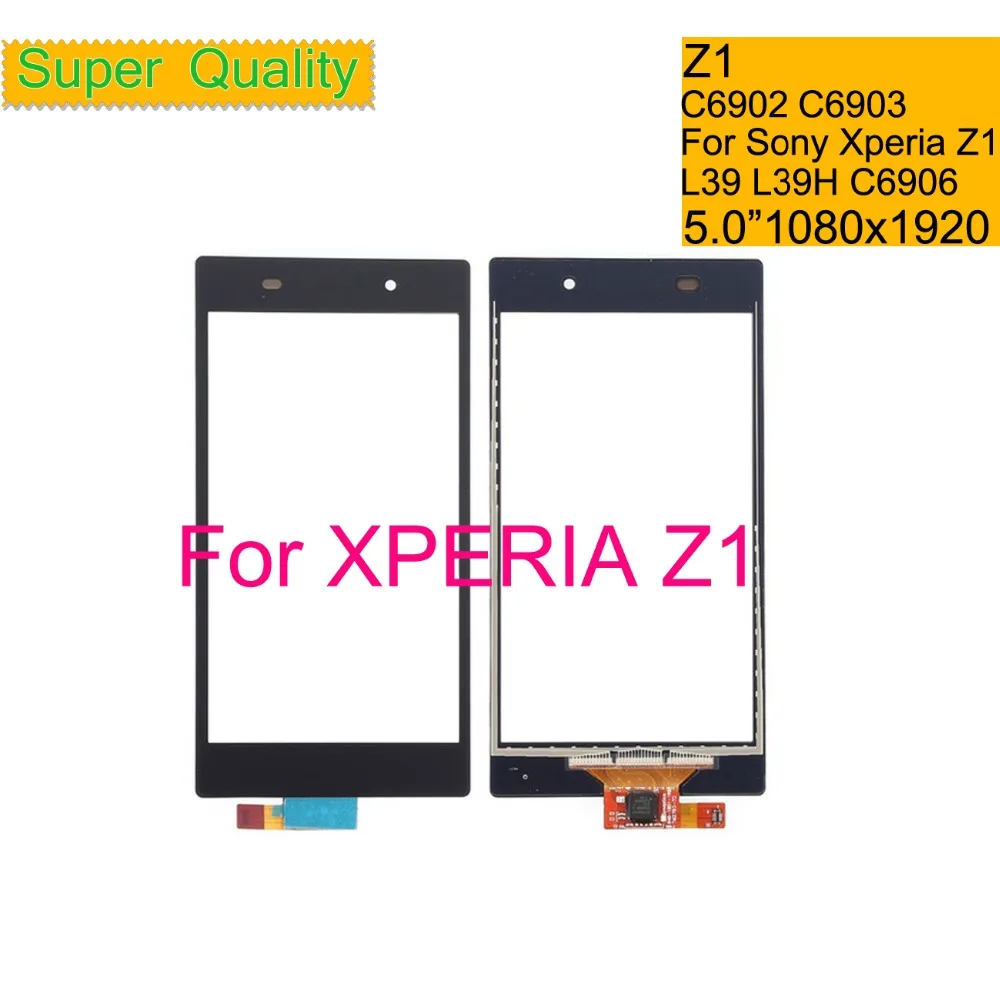 Сенсорный экран 5," для sony Xperia Z1 L39H C6902 C6903 C6906 C6943 сенсорный экран дигитайзер Переднее стекло Сенсорная панель сенсорная панель объектив