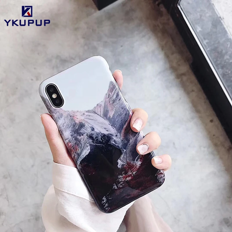 Ykupup модный Горный пейзаж Телефон задняя крышка для iphone X Case 6 6s 7 8 plus coque fundas Жесткий