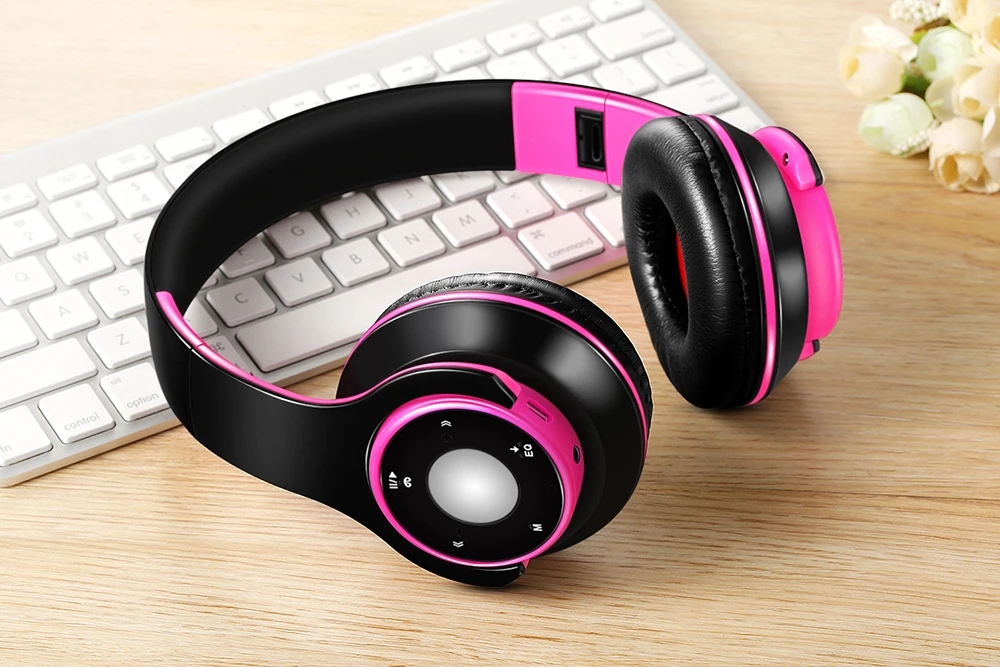 Красочные стерео аудио Mp3 Bluetooth гарнитура беспроводные наушники Поддержка SD карты с микрофоном играть 10 часов