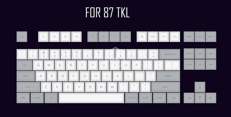 For 87 TKL Dsa pbt топ печатные легенды гранит серый белый колпачки лазерной гравировки gh60 poker2 87 104 для механической клавиатуры - Цвет: For 87 TKL