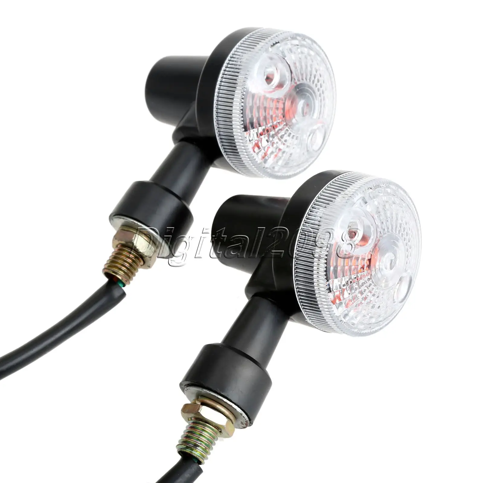 

Yetaha 2x Motorcycle Turn Signal Indicators Blinkers Lights Motorbike Black Bulb Universal 12V Vintage Heavy Duty Side Markers
