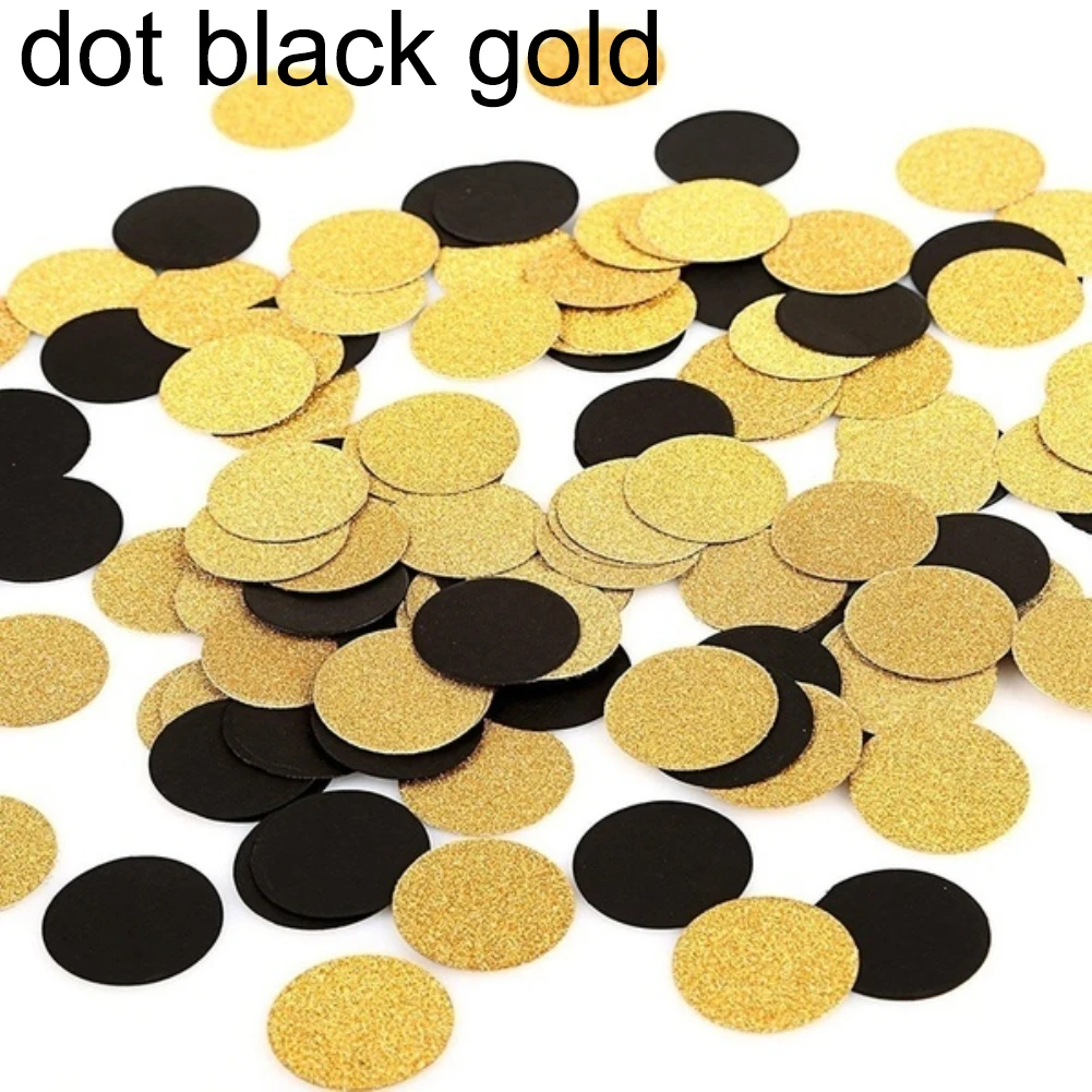 dot black gold 100 шт 3 см Точки Сердце Звезда конфетти из папиросной бумаги Блестящий золотистый Серебристый Мини DIY конфетти заполнение шар вечерние свадебные украшения - Цвет: dot black gold