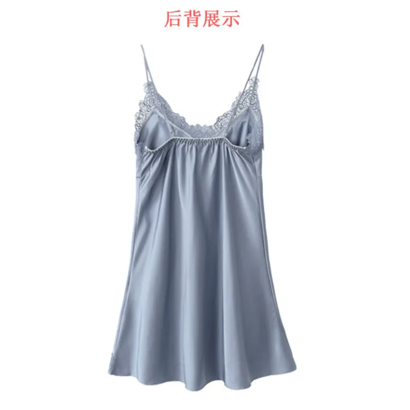 Сексуальное нижнее белье с вышивкой шелковое платье однотонная женская ночная