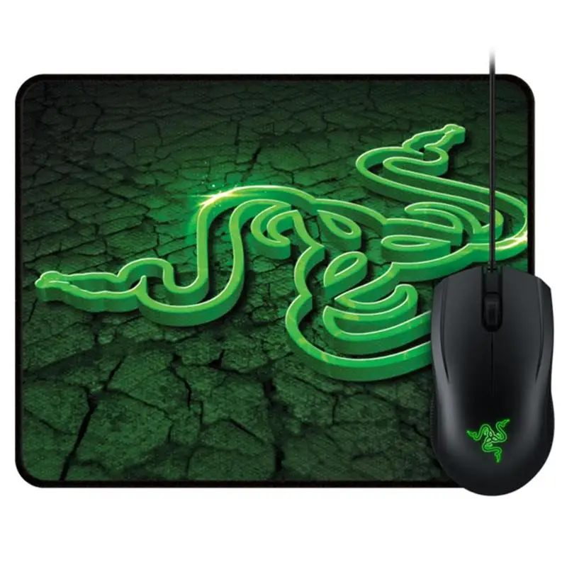 Игровая мышь razer Abyssus 2000, 2 модели, USB 2000 dpi, проводная, 3 клавиши, программирование макросъемки, игровые мыши+ комплект коврика для мыши, для настольного ноутбука