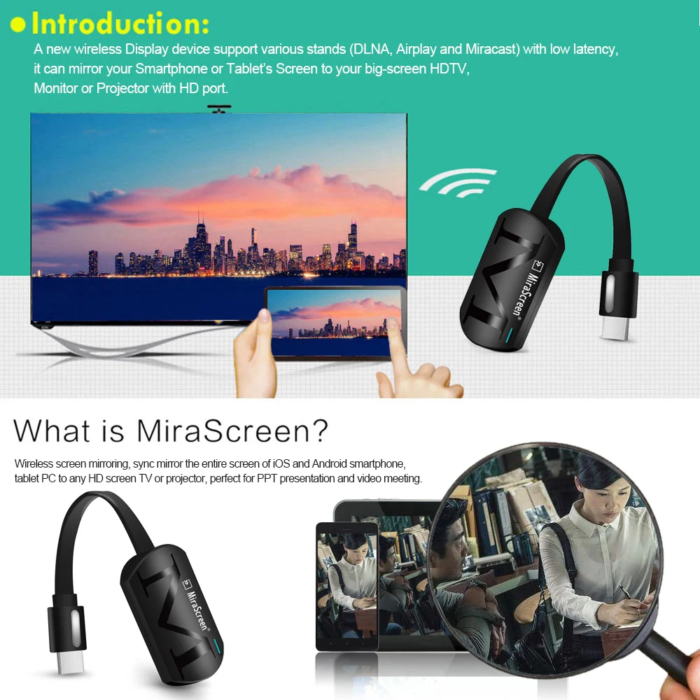 MiraScreen G4 беспроводной WiFi дисплей Dongle приемник 1080P HD тв приставка Miracast Airplay