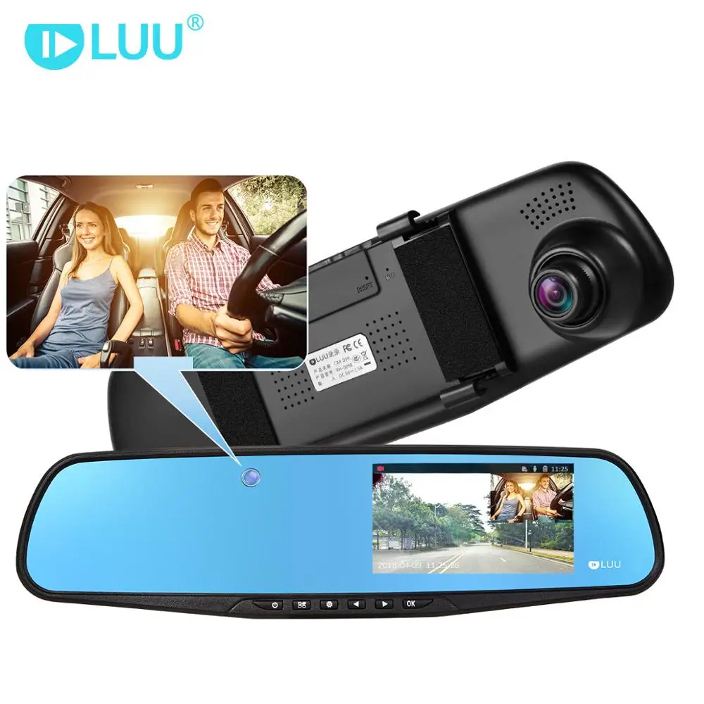 4 3 дюймов 720P HD Автомобильный видеорегистратор Скрытая Встроенная камера зеркало