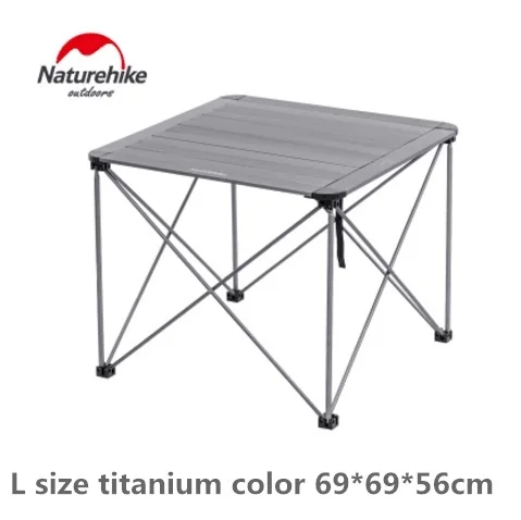 L titanium color NatureHike открытый путешествия Кемпинг дикий обеденный Пикник портативный стол утолщенное складное алюминиевое сплав чайный стол NH16Z016-S - Цвет: L titanium color