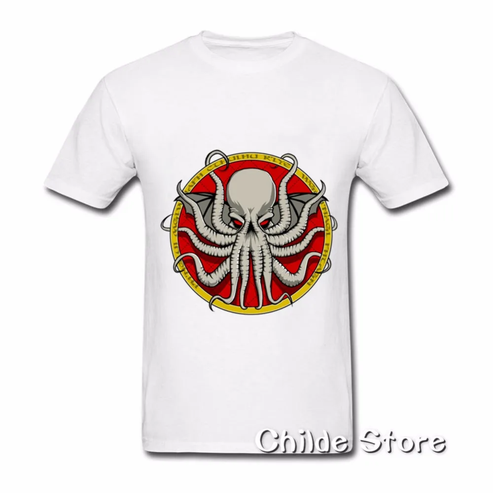 Новый фирменный дизайн креативная Мужская футболка Cthulhu Seal из мягкого хлопка с