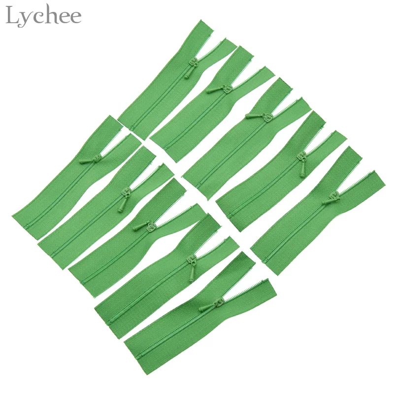 Green Личи 10 шт. Мини молния Кукла одежда молния DIY ручной работы шитье скрапбукинг аксессуар для одежды аппликация - Цвет: Green