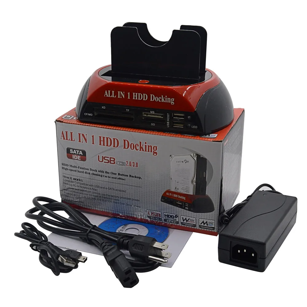 Док станция для жесткого диска US Plug All In 1 Dual USB 2 0 5 &quot3 5&quot IDE SATA внешний корпус