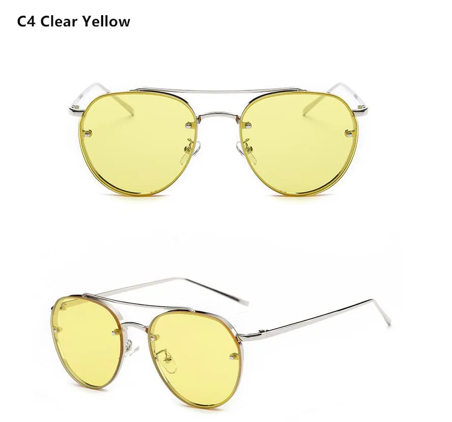 c4 candy yellow Emosnia модный бренд Polit Солнцезащитные очки женские металлические винтажные негабаритные тонированные солнцезащитные очки зеркальные Мужские Женские Розовые Желтые Oculos - Цвет линз: c4 candy yellow