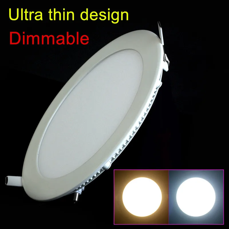 

Ultra Thin Dimmable Led Panel Downlight 3w 4w 6w 9w 12w 15w 25w Round LED Ceiling Recessed Light AC110-220V LED Panel Light