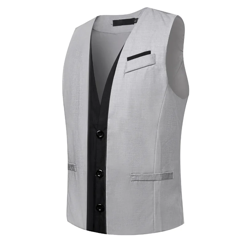 Мужской жилет без рукавов на пуговицах с V-образным вырезом | Мужская одежда