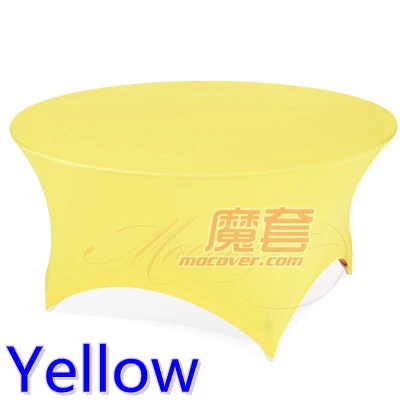 Чехол для стола из спандекса желтый цвет Круглый лайкра растягивающаяся