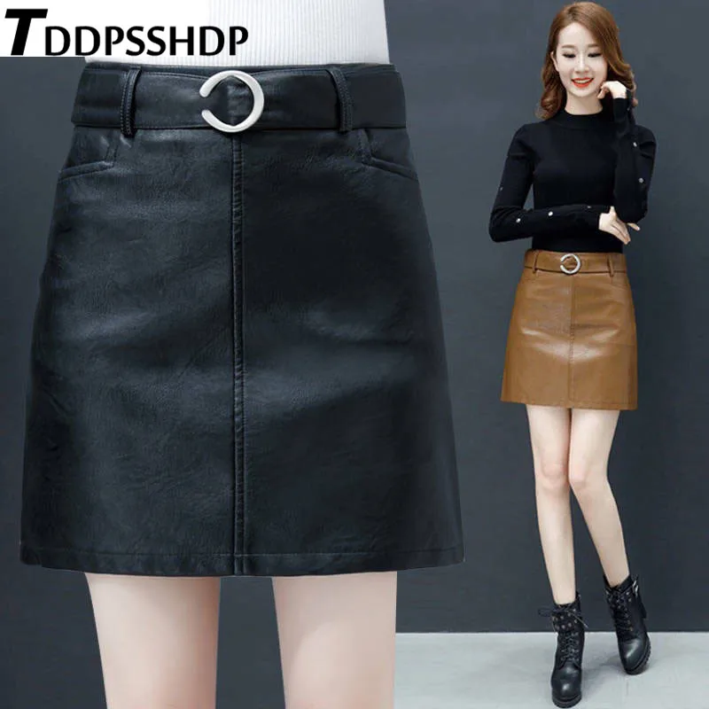 Женская юбка из искусственной кожи хорошего качества новинка 2019 Весенняя