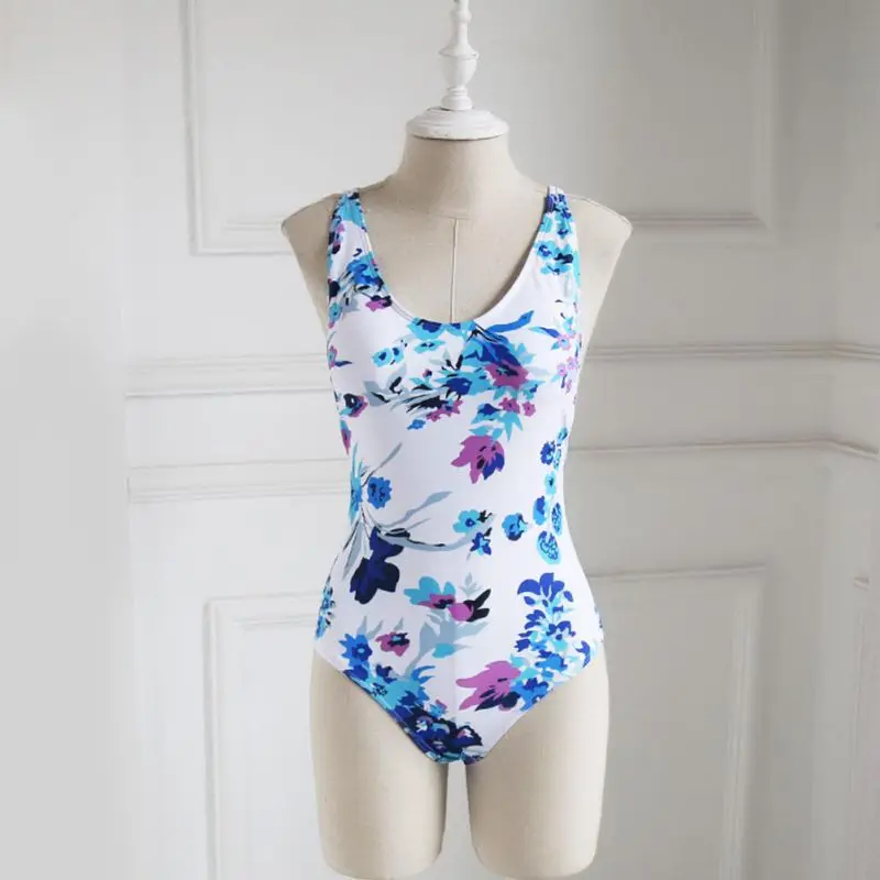 Цельный купальник сексуальное бикини для женщин с лямкой на шее принтом в