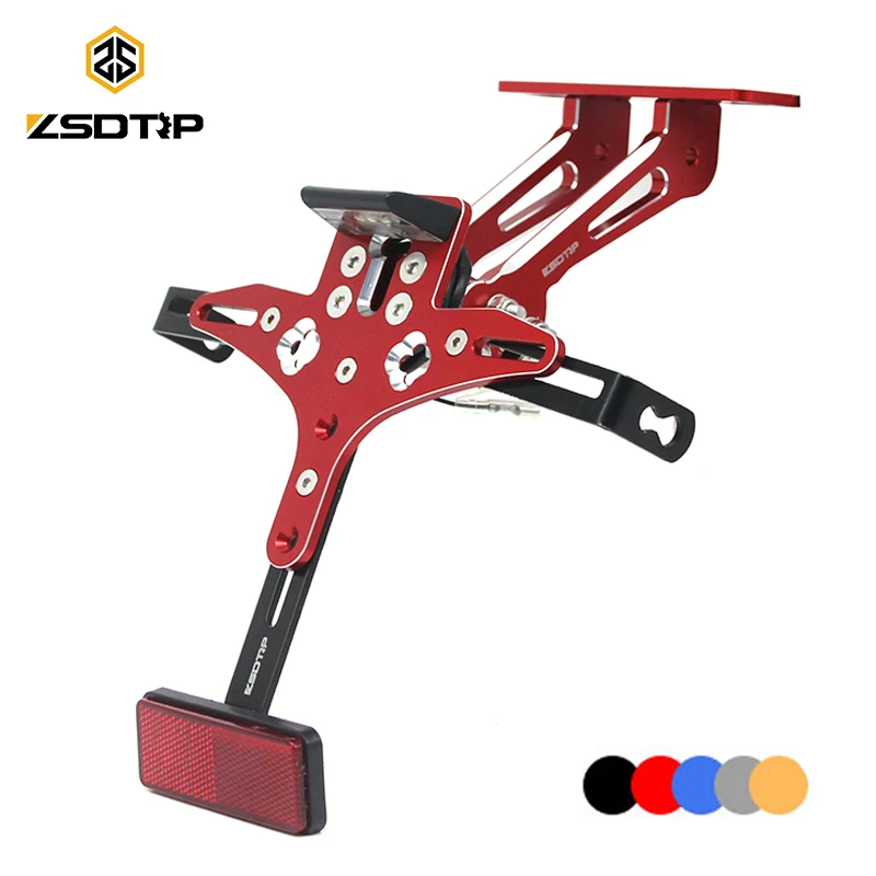 ZSDTRP Мотоцикл Регулируемый угол Алюминиевый номерной знак держатель кронштейн