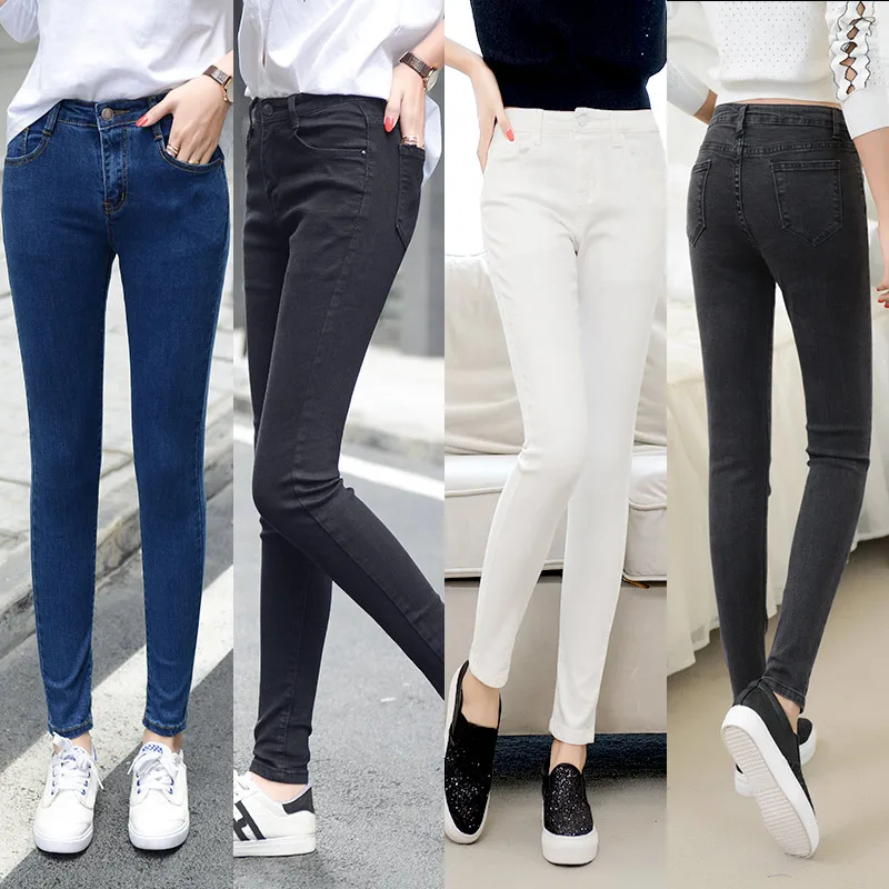 Женские модные джинсы с высокой талией белые узкие брюки до щиколотки в уличном