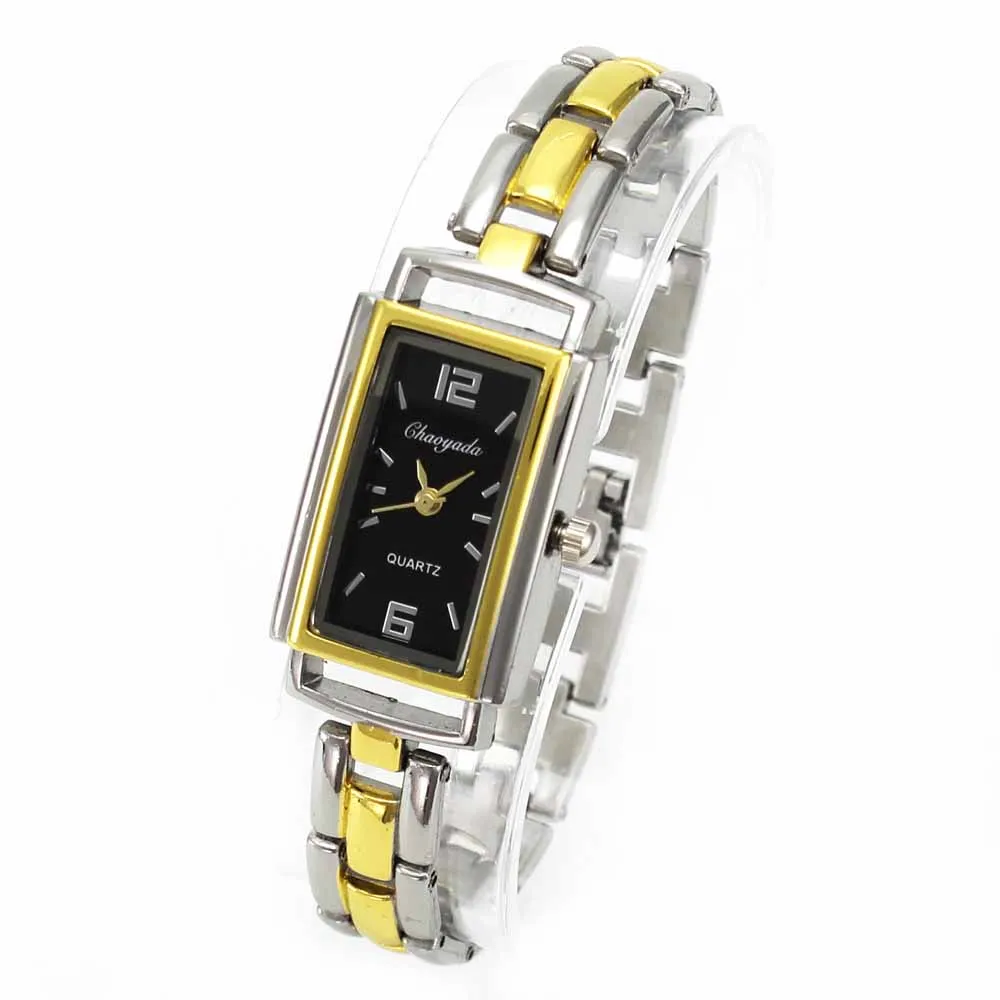 Элегантные Простые Женская Мода прямоугольник Дело браслет часы женские цепи