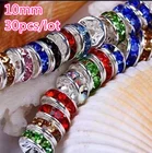 Бусины из чешского хрусталя для изготовления ювелирных изделий сделай сам, круглые бусины с отверстием насыпью, для изготовления браслетов и ожерелий, 30 шт., 10 мм