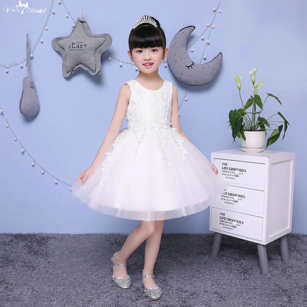 TF006 платье для девушек без рукавов с круглым вырезом и бантом на спине розовыми