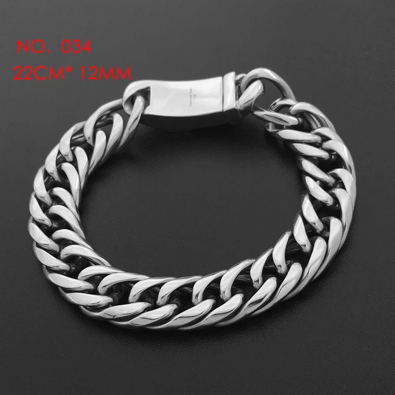 Hiphop Biker Stainless Steel Men Chain Bracelet Hip Hop Women Motorcycle Wristband Hand Charm Link Bangle Bracelets 034 033 032 | Украшения