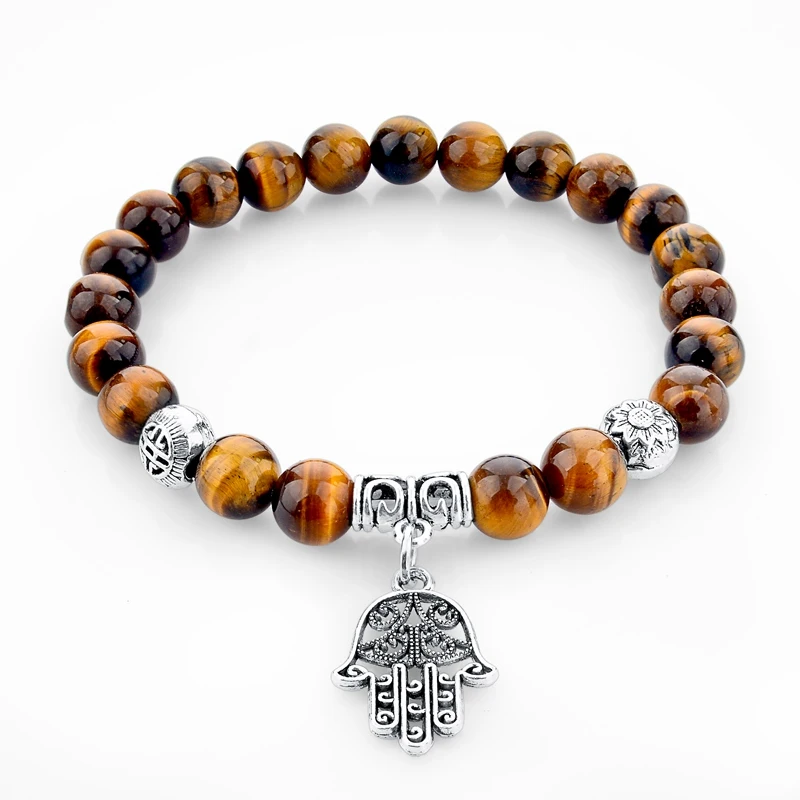 Женский и мужской браслет с тигром Фатимой сглаза буддой черепом винтажный