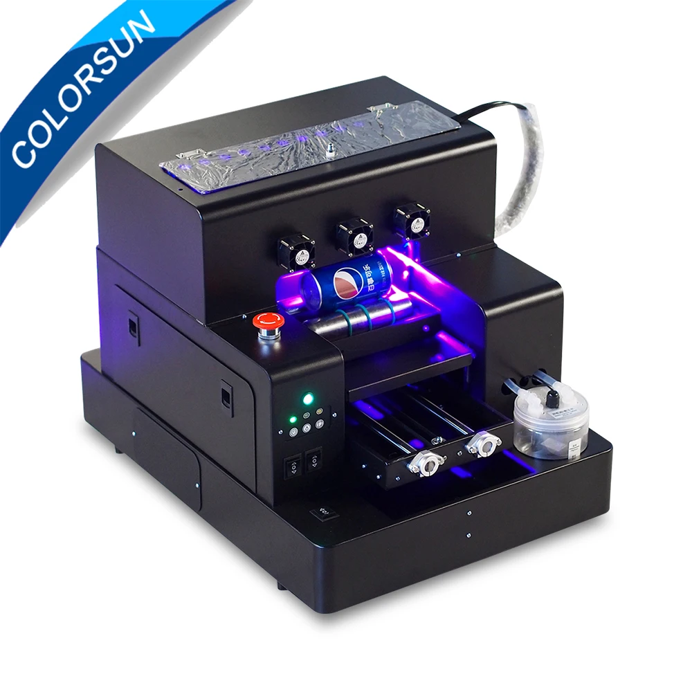 Colorsun автоматический A4 УФ планшетный принтер бутылка принтер печать на крышке телефона машина для Epson L805 печатающая головка УФ принтер A4