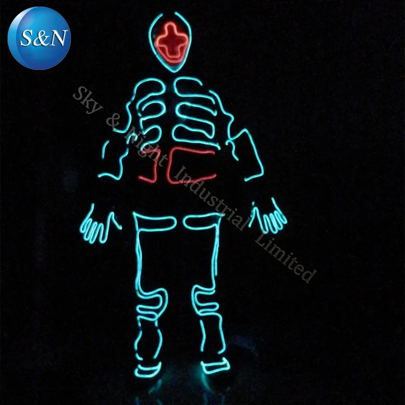EL Tron Dance light костюм/костюм робота из светодиодов/светодиодная