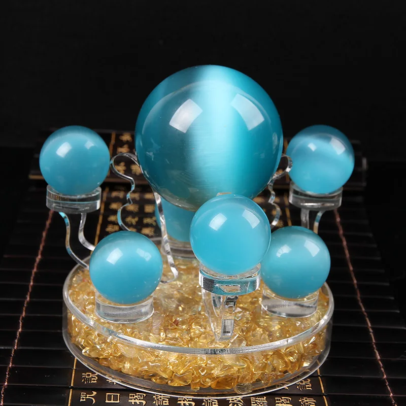 Светильник Голубой опал шар семь украшения натуральный хрустального шара