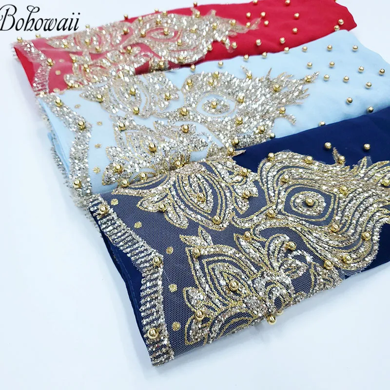 

BOHOWAII Pearl Hijab for Girls Muslim Scarfs Lightweight Long Scarf Wrap Shawl Headscarf Multicolor Wholesale Malaysian Hijab