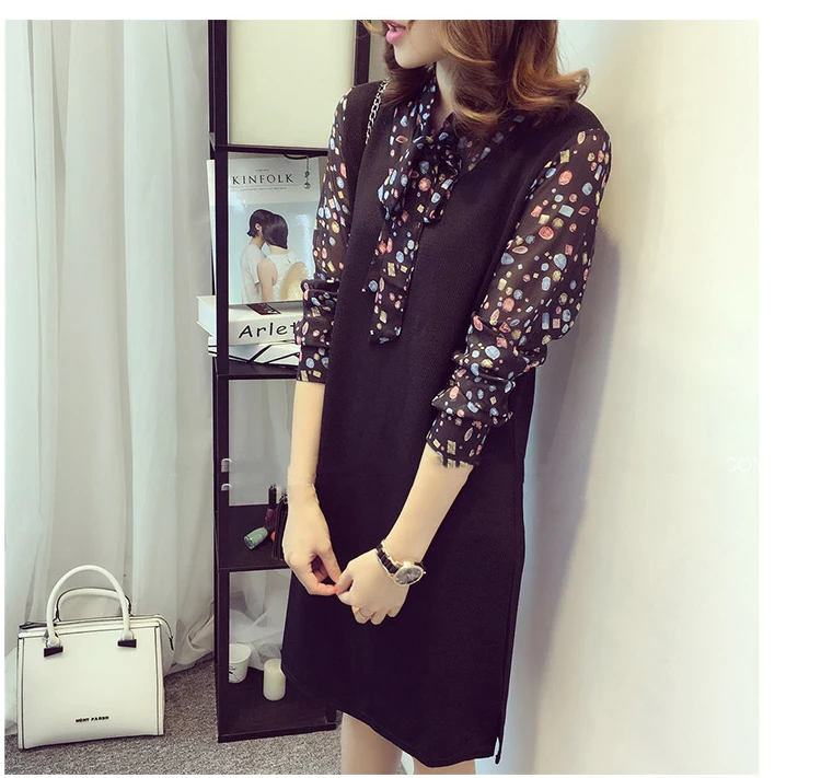 Весенне летнее платье 2020 винтажное корейское шифоновое для женщин черное