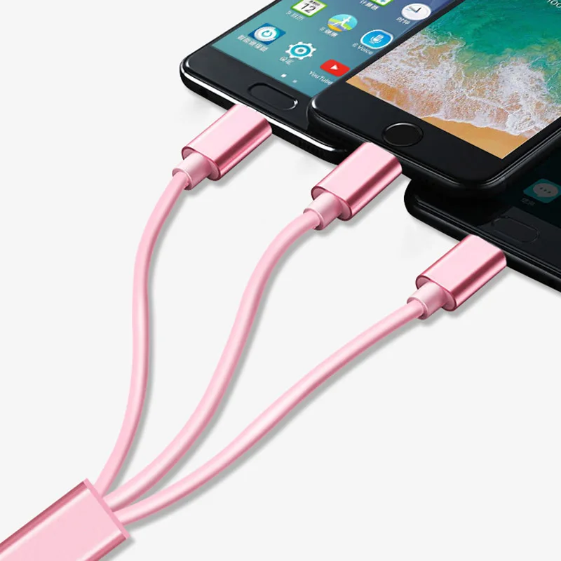 Мульти зарядный кабель шнур 3 в 1 Тип C Micro USB выдвижной для мобильного телефона JLRJ88