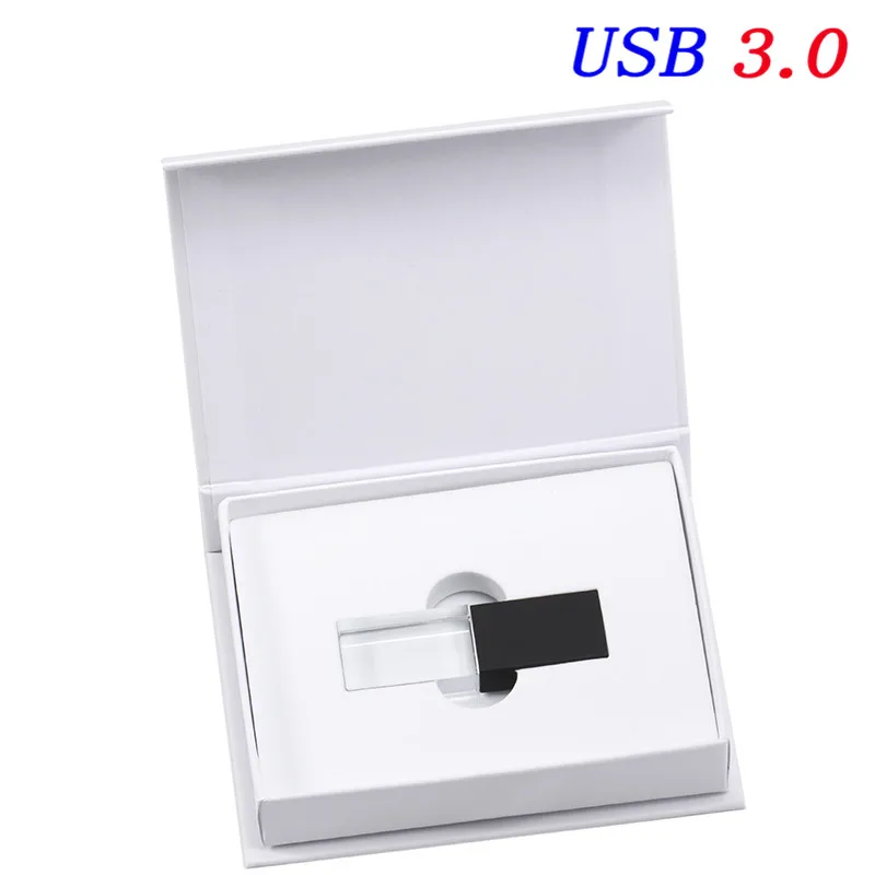 black box JASTER USB 3,0 Кристалл Пользовательский логотип кристалл памяти флэш-накопитель с подарочной коробкой 4 ГБ 8 ГБ 16 ГБ 32 ГБ 64 ГБ(более 10 шт бесплатный логотип - Цвет: black box