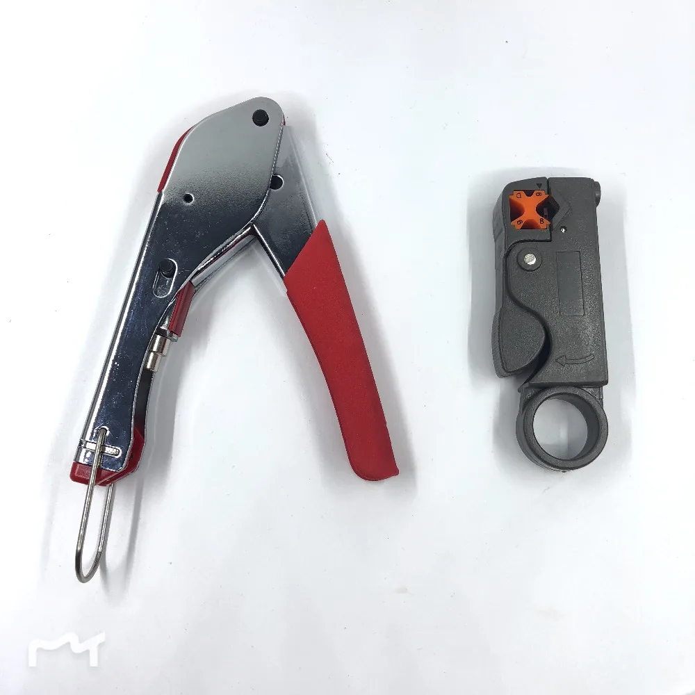 Для RG58 RG59 RG6 соединительный кабель зачистки коаксиальный комплект для обжима Профессиональный F-разъем обжимной инструмент