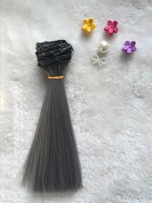 1 шт. 15 см 25 см 30 см 35 см 50 см кукла прямые волосы парики подходит для BJD SD DD Blyth куклы высокая температура провода волосы куклы - Цвет: 17