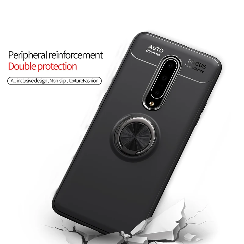 For Oneplus 7 Pro Case Rotating Finger Ring Magnetic Car Holder One plus Cover 6 6T Funda | Мобильные телефоны и
