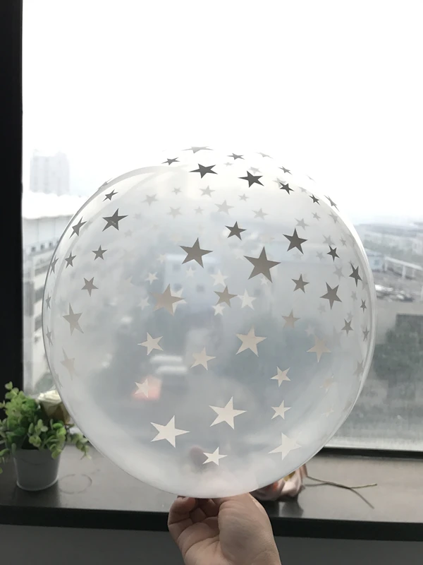 10 шт./лот 12 дюймовые прозрачные звезды Romatic жемчужные латексные воздушные шары