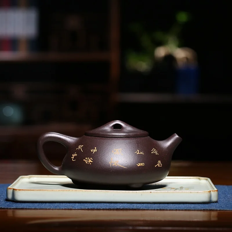 Ручная работа yixing Zisha Чайник Кунг фу Фиолетовый Глиняный с подарочной