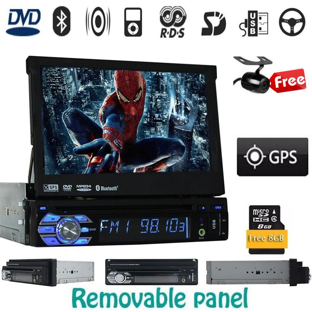 1 Din 7 &quotсъемный автомобильный аудио dvd-плеер gps Навигация стерео навигация