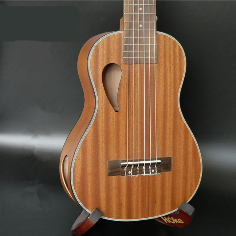 SevenAngel Гавайские гитары укулеле 28 дюймов 6 струн Гавайская гитара Ukelele Sapele Uku музыкальный инструмент Электрическая Гавайская гитара с звукоснимателем эквалайзером - Цвет: Ordinary Ukulele