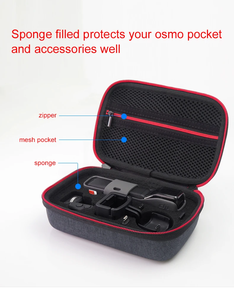 Жесткий чехол EVA для переноски DJI Osmo Pocket, защитная дорожная сумка, поставляется с крышкой объектива для ручного карданного фотоаппарата