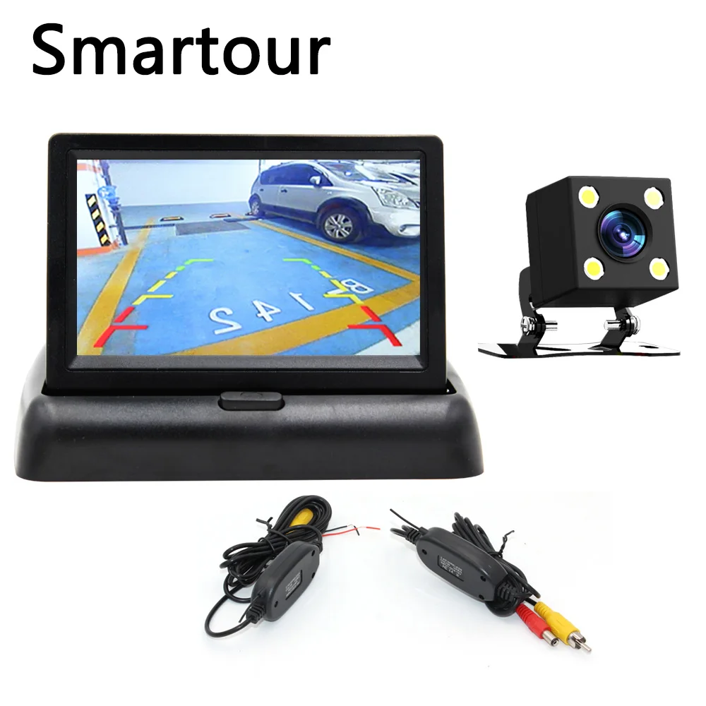 Smartour 4,3 дюймов TFT ЖК-монитор автомобиля складной монитор дисплей камера заднего вида парковочная система для автомобиля заднего вида Мониторы ccd