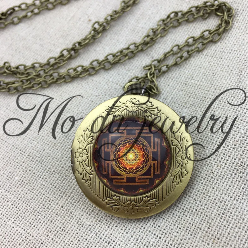 Ожерелье с кулоном Sri Yantra Сакральная геометрия медальон ювелирные изделия