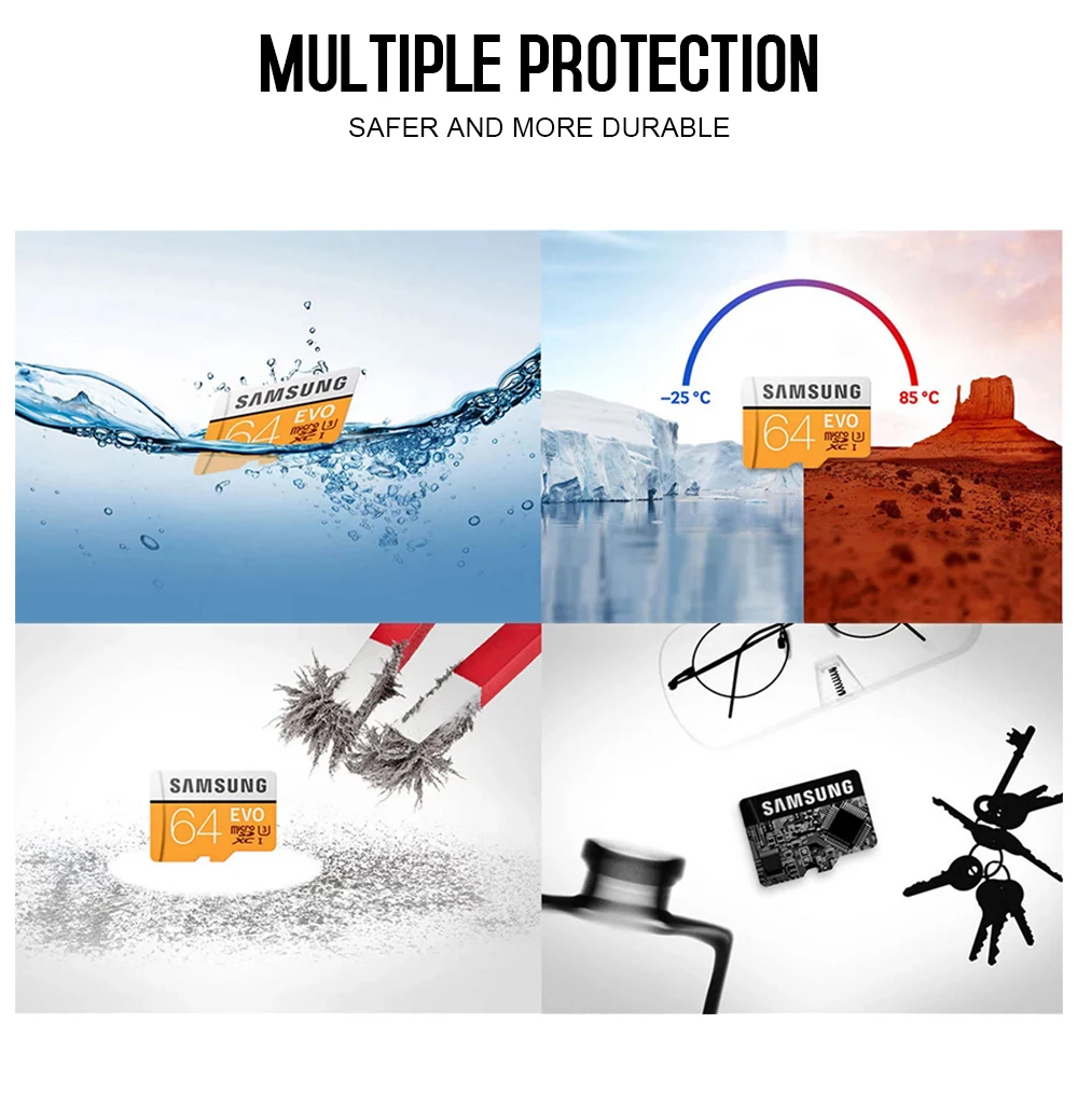 Samsung EVO UHS-3 карта памяти 256 ГБ 128 Гб 64 Гб Micro sd карта 32 Гб класс 10 флэш TF карта памяти Microsd SDXC высокая скорость для 4K