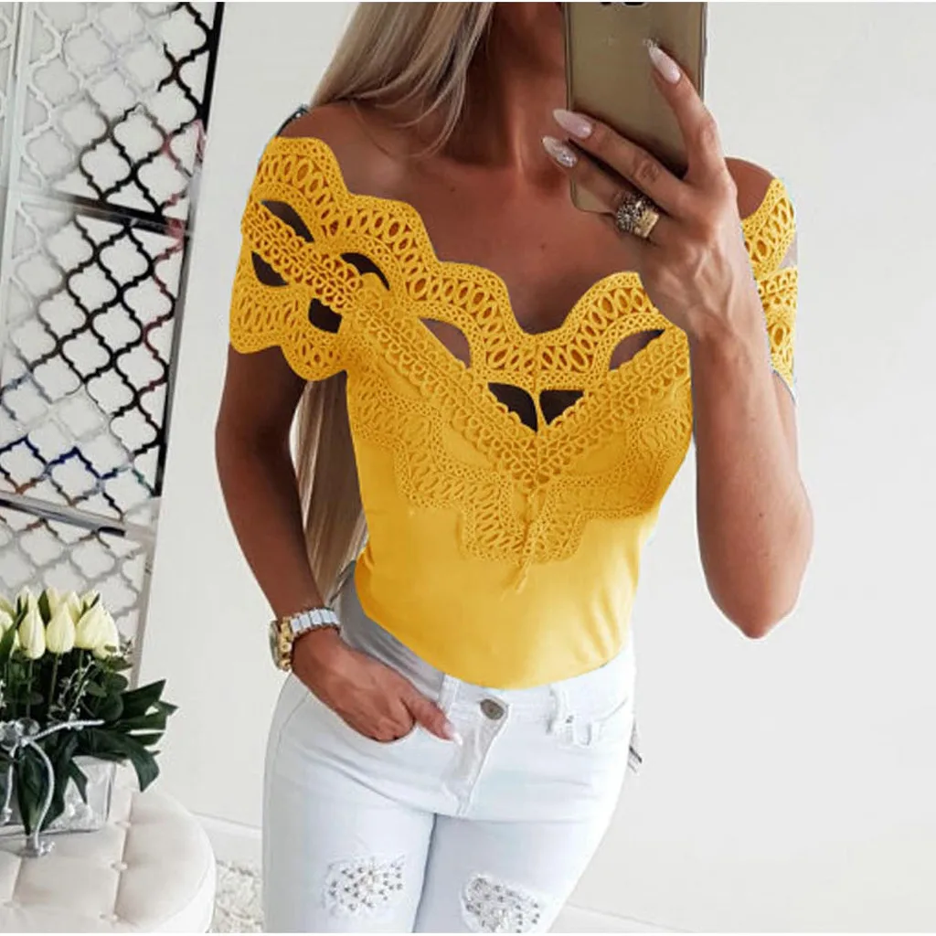 Сексуальный Кружевной укороченный Топ для женщин однотонные Короткие топы на