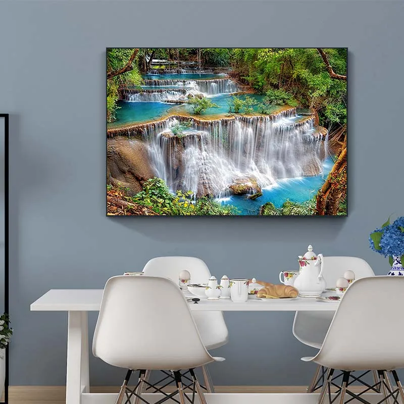 5D алмазная живопись пейзаж водопад полная круглая Алмазная вышивка Горный
