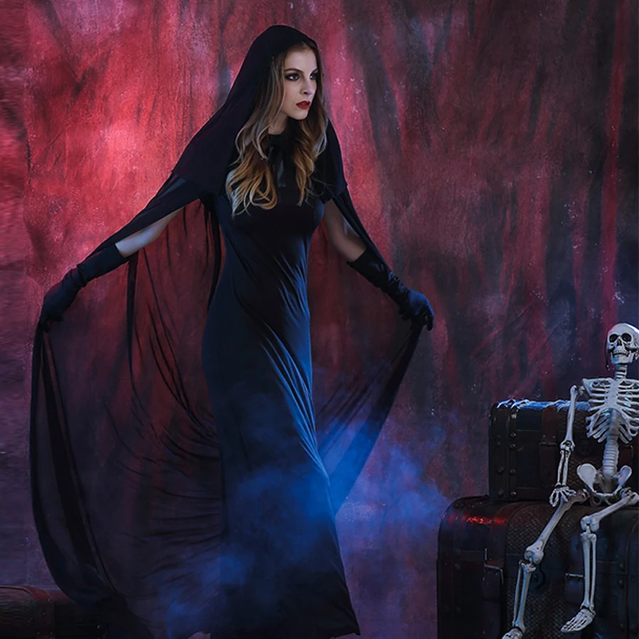 Готический костюм ведьмы на Хеллоуин колдуньи для взрослых нарядное платье злая