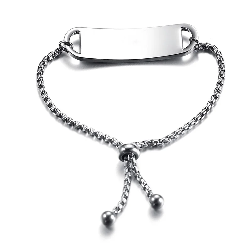 XUANPAI Free Engraving Medical Alert ID Bracelets for Women Stainless Steel Identification Tag Adjustable Female Charms Jewelry | Украшения
