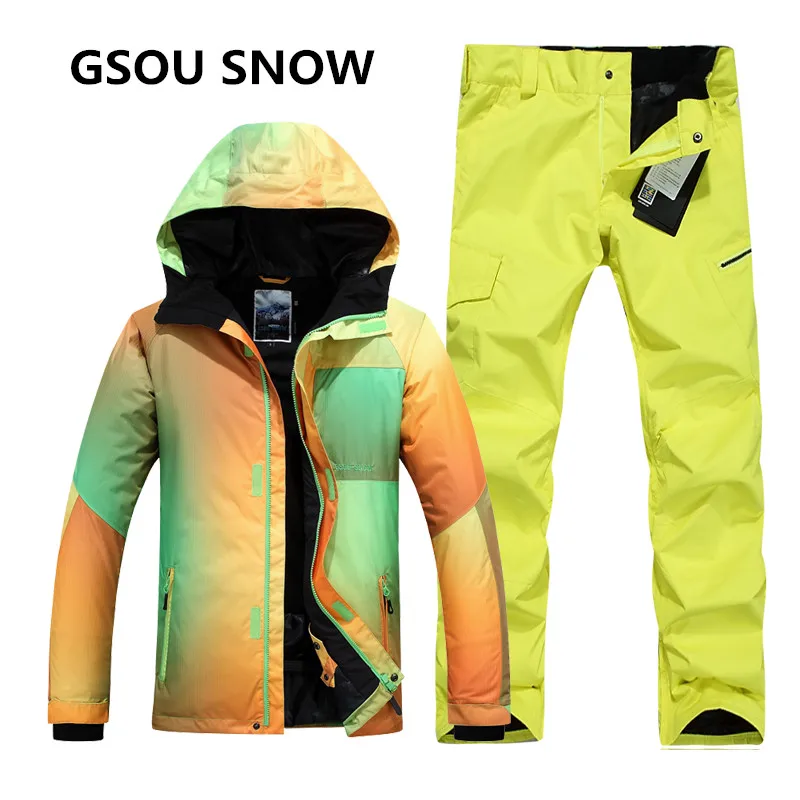 Gsousnow двойной пластины одноплатный лыжный костюм мужской Открытый ветер и
